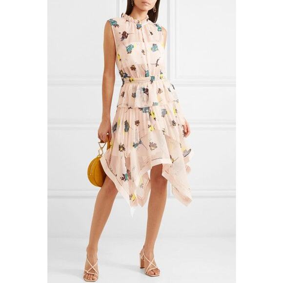 Self-Portrait Graphic Print Floral Dress Pink - Picture 3 of 11